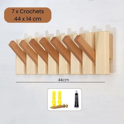 porte manteau en bois massif repliable 7 crochets