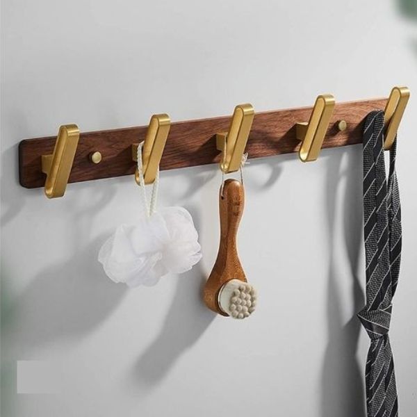 Porte manteau bois et noir