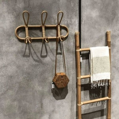 Porte manteau mural rotin