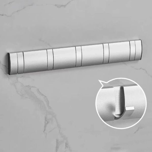 Porte manteau mural gris 5 crochets