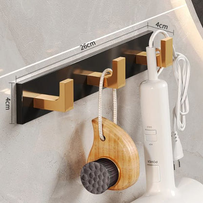 Patère métal prestige noire et gold 3 crochets
