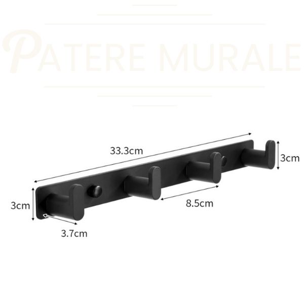 Patère murale noire