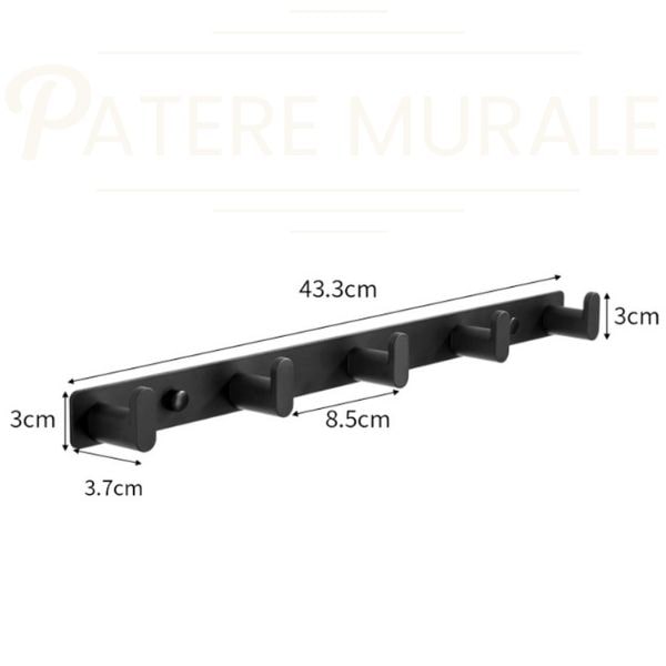 Patère murale noire