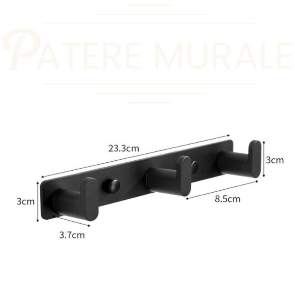 Patère murale noire
