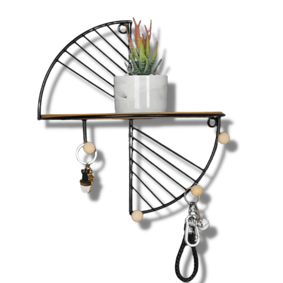 Patère noire métal avec etagere