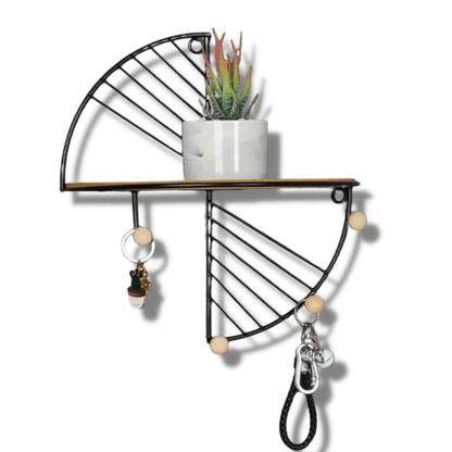 Patère noire métal avec etagere