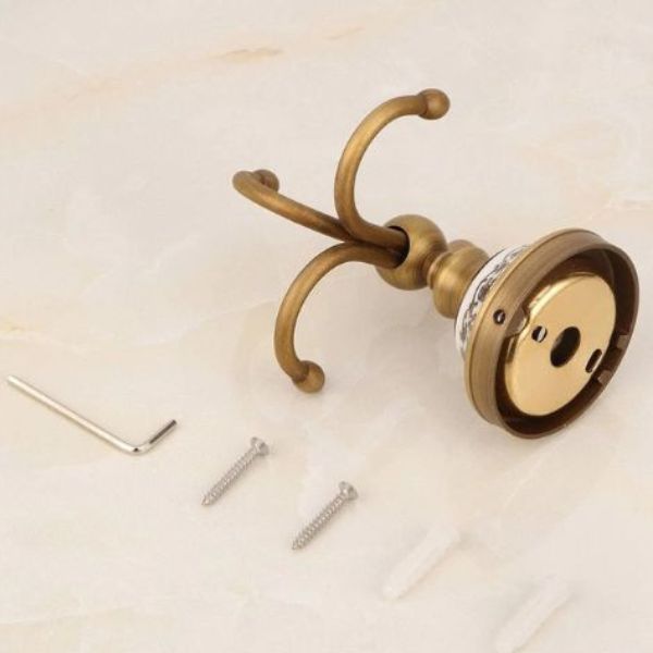 Patere salle de bain doré