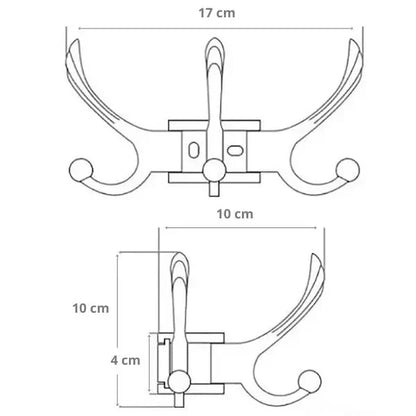 Patere salle de bain triple