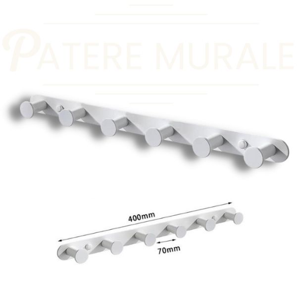 Patere serviette salle de bain 6 crochets
