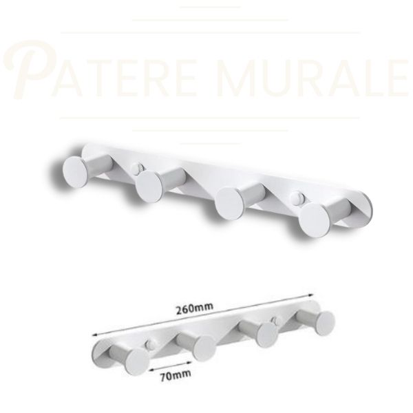 Patere serviette salle de bain 4 crochets