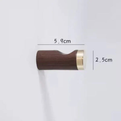 Patères rondes en bois et laiton