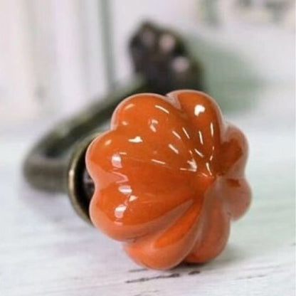Patère vintage boule céramique orange