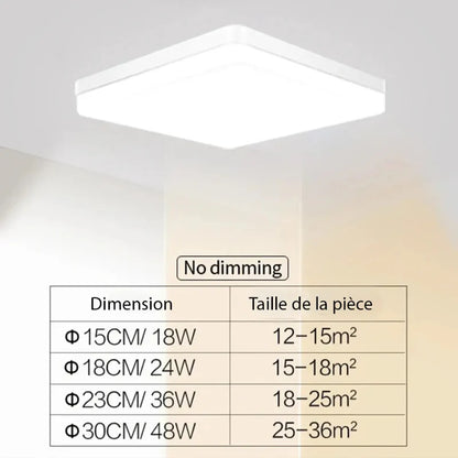 Plafonnier LED Carré Moderne à Petit Prix