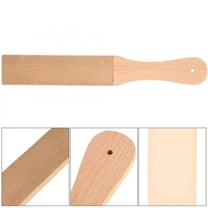 Planche de polissage en cuir à manche en bois