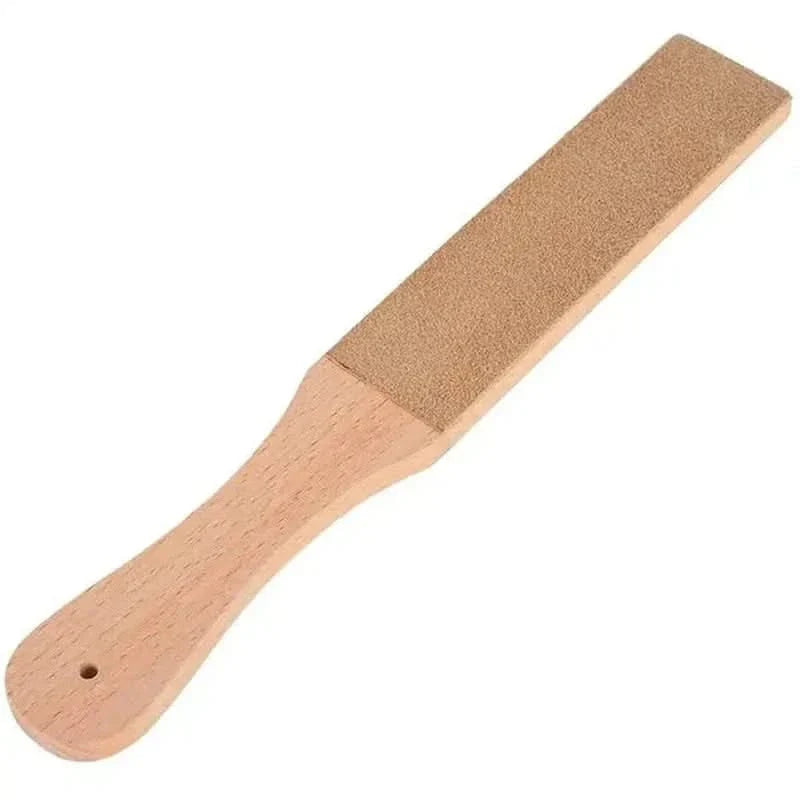 Planche de polissage en cuir à manche en bois