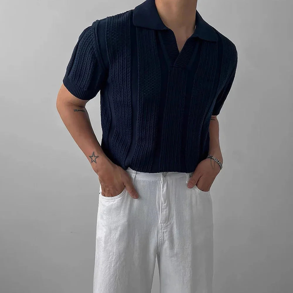 Polo Crochet Bleu Old Money