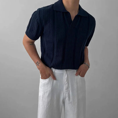 Polo Crochet Bleu Old Money