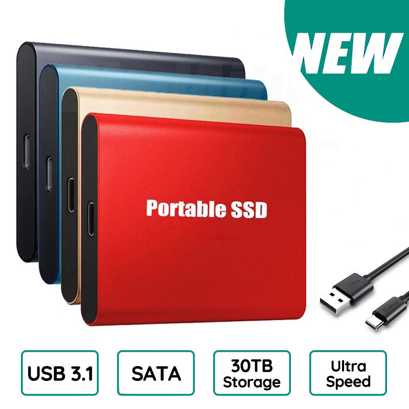 SSD Externe Portable Ultra-Rapide – Disque Dur USB 3.1, Transfert 1050 Mo/s, Compact et Robuste