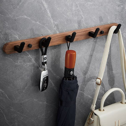 Porte manteau mural bois et noir