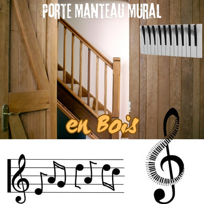 Porte manteau mural bois - Piano-Sympa™