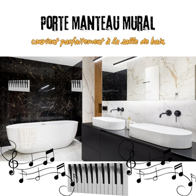 Porte manteau mural bois - Piano-Sympa™