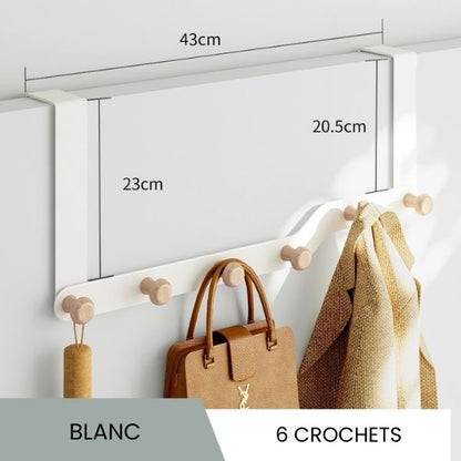 Porte manteau suspendu porte 6 crochets blanc