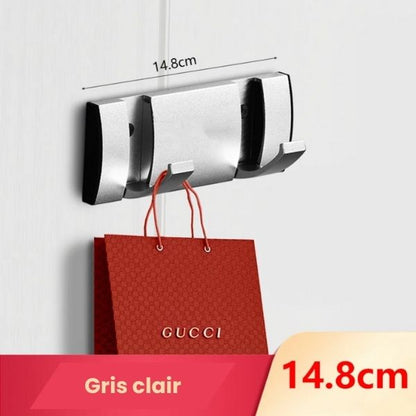Porte manteau chambre gris clair 2 crochets