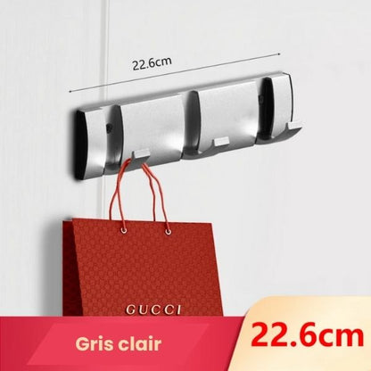 Porte manteau chambre gris clair 3 crochets