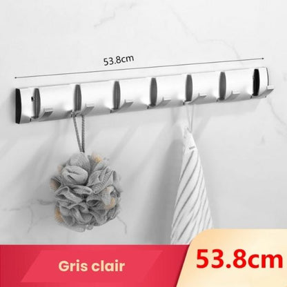 Porte manteau chambre gris clair 7 crochets