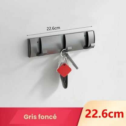 Porte manteau chambre gris foncé 3 crochets