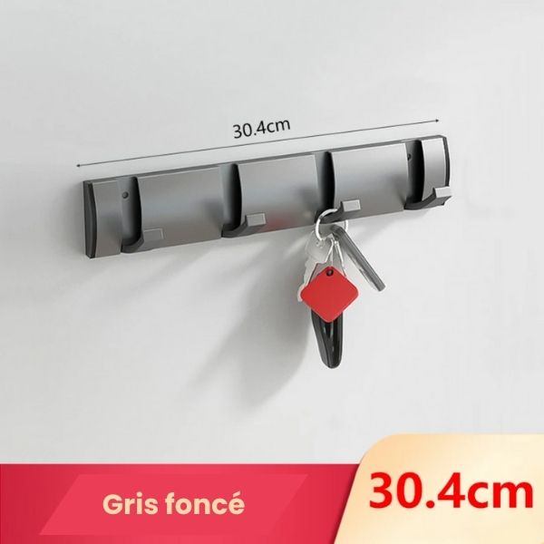 Porte manteau chambre gris foncé 4 crochets