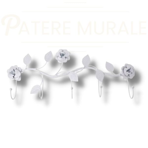 patère métal forgé de fleurs