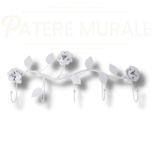 patère métal forgé de fleurs
