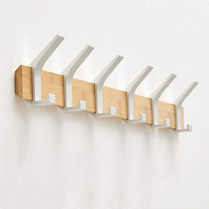Porte manteau mural bois blanc bambou