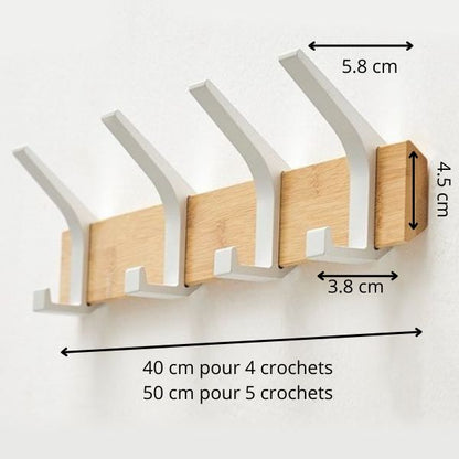 Porte manteau mural bois blanc