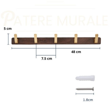 Porte manteau mural bois et metal