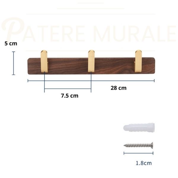 Porte manteau mural bois et metal