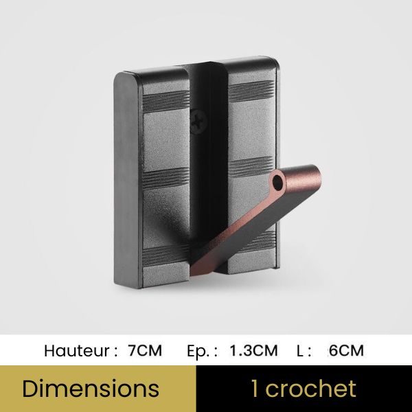 Petit porte manteau 1 crochet noir et bronze