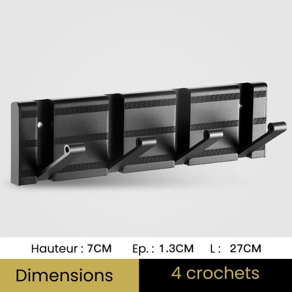 Petit porte manteau 4 crochets noir 