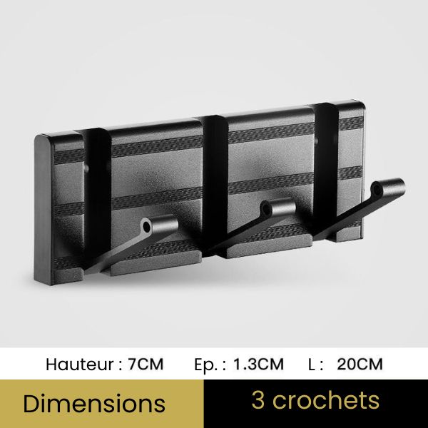 Petit porte manteau 3 crochets noir