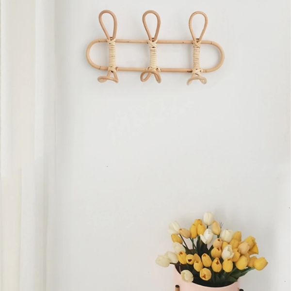 Porte manteau mural rotin