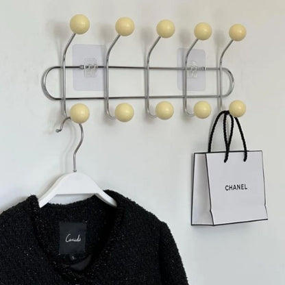 Porte manteau vintage boules crèmes par 5