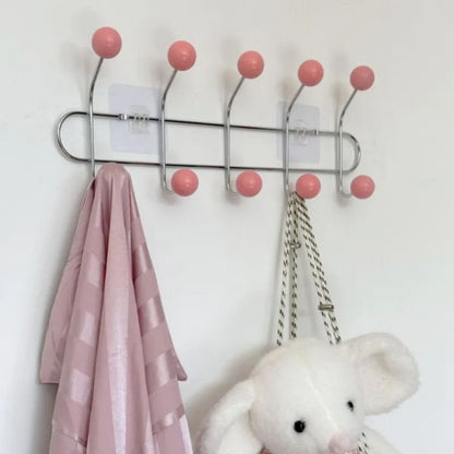 Porte manteau vintage boules roses par 5