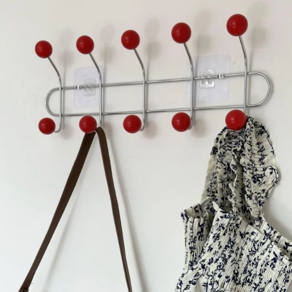 Porte manteau vintage boules rouges par 5