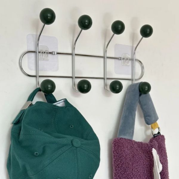 Porte manteau vintage boules vert foncé