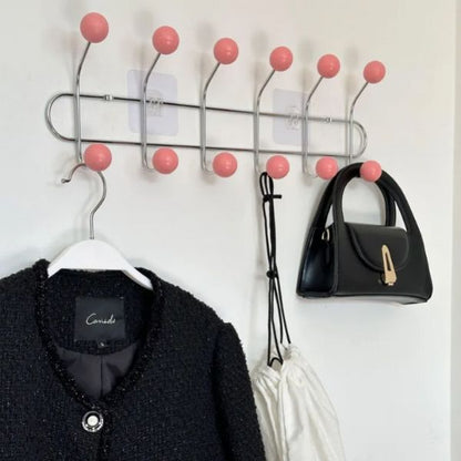 Porte manteau vintage boules roses par 6
