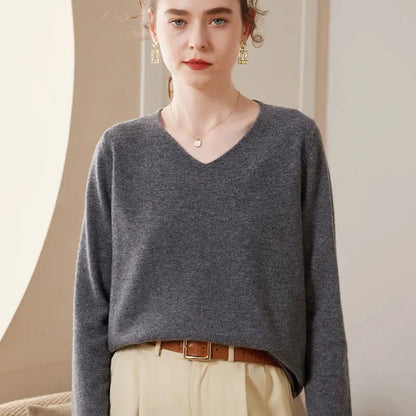 Pull cachemire en v