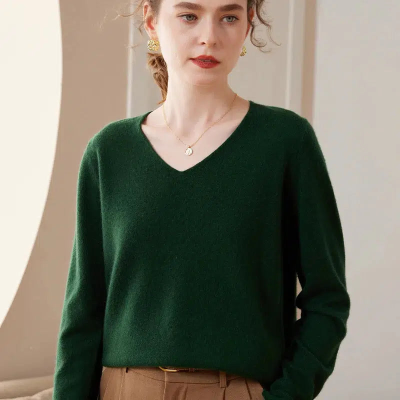 Pull cachemire en v