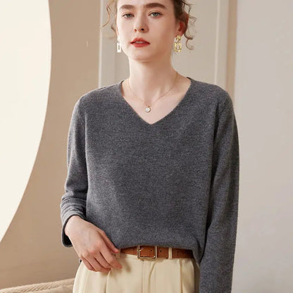 Pull cachemire en v-Old Money