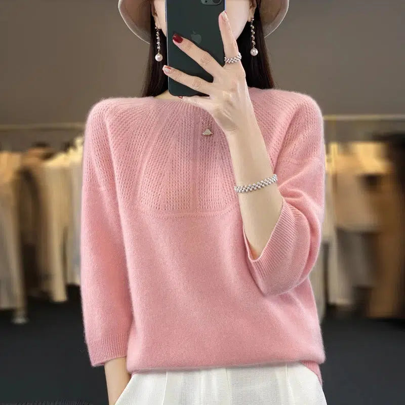 Pull cachemire rose poudre-Old Money